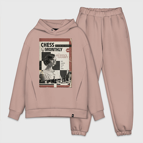 Мужской костюм оверсайз Ход королевы винтаж / Пыльно-розовый – фото 1