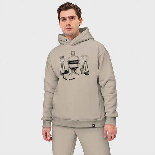 Мужской костюм оверсайз Я режиссёр / Миндальный – фото 3