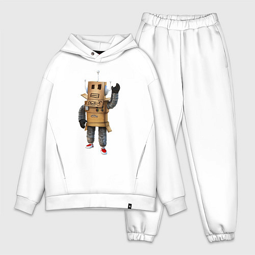 Мужской костюм оверсайз Roblox робот машет / Белый – фото 1