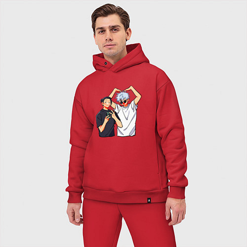 Мужской костюм оверсайз Сатору и Гето - Магическая битва / Красный – фото 3