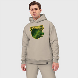 Мужской костюм оверсайз Знак дракон, цвет: миндальный — фото 2