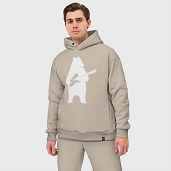 Мужской костюм оверсайз Мишутка гитарист, цвет: миндальный — фото 2