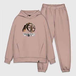 Мужской костюм оверсайз Frontline Assembly - 3D Logo, цвет: пыльно-розовый