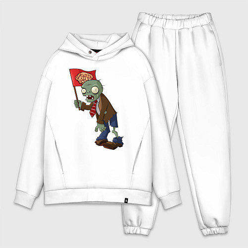 Мужской костюм оверсайз Зомби с флагом / Белый – фото 1