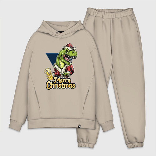 Мужской костюм оверсайз Merry christmas holiday / Миндальный – фото 1