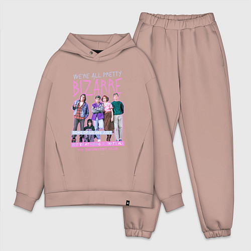 Мужской костюм оверсайз Клуб Завтрак с цитатой из фильма / Пыльно-розовый – фото 1