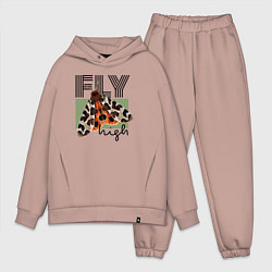 Мужской костюм оверсайз Fly high moth, цвет: пыльно-розовый