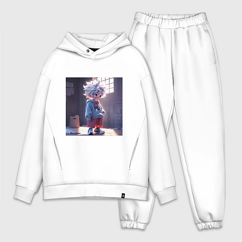 Мужской костюм оверсайз Killua Zoldyck аниме персонаж из Hunter x Hunter / Белый – фото 1