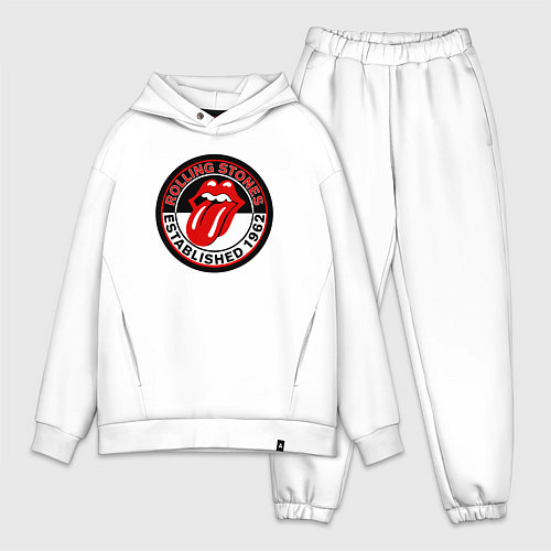 Мужской костюм оверсайз Rolling Stones established 1962 / Белый – фото 1