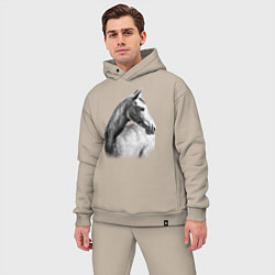 Мужской костюм оверсайз Лошадь оглянулась, цвет: миндальный — фото 2