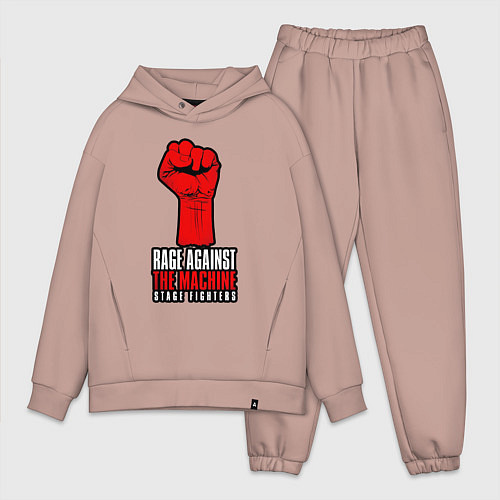 Мужской костюм оверсайз Rage against the machine - fist / Пыльно-розовый – фото 1