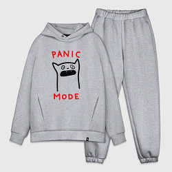Мужской костюм оверсайз Panic mode - котик, цвет: меланж