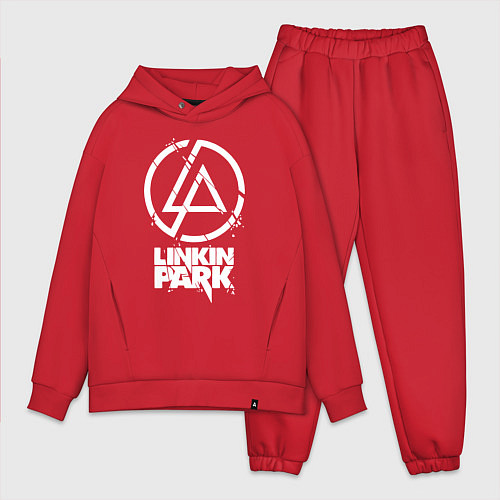 Мужской костюм оверсайз Linkin Park - white / Красный – фото 1