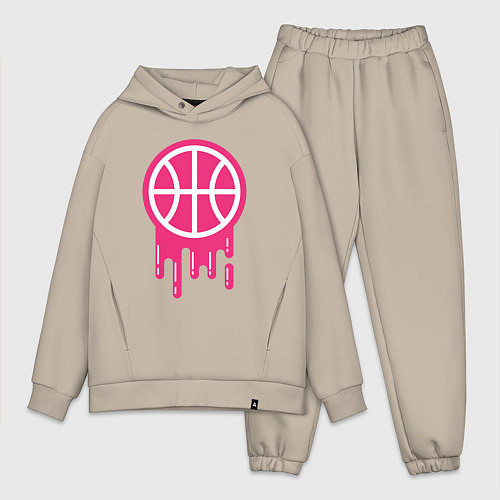 Мужской костюм оверсайз Pink basketball / Миндальный – фото 1