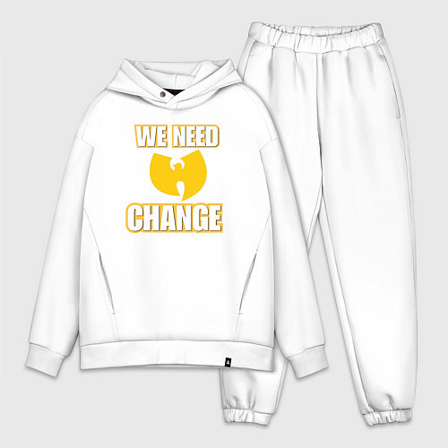 Мужской костюм оверсайз We need change / Белый – фото 1