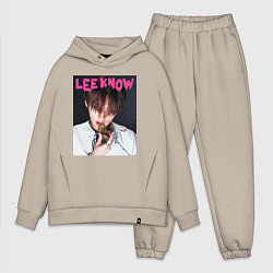 Мужской костюм оверсайз Lee Know Rock Star Stray Kids, цвет: миндальный