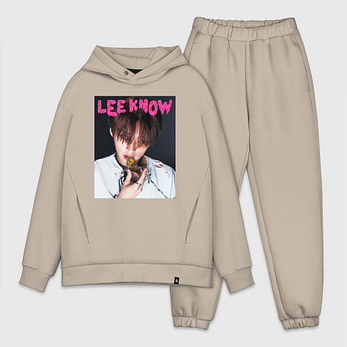 Мужской костюм оверсайз Lee Know Rock Star Stray Kids / Миндальный – фото 1