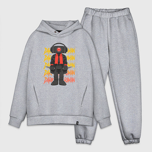 Мужской костюм оверсайз Чёрный КамераМен / Меланж – фото 1