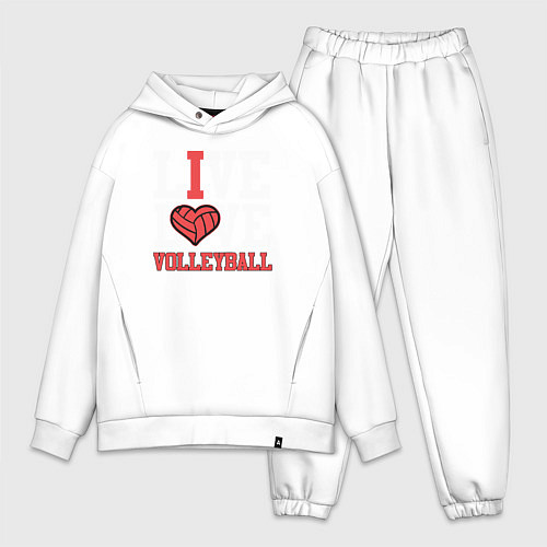 Мужской костюм оверсайз Жить и любить волейбол / Белый – фото 1