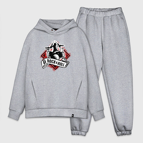 Мужской костюм оверсайз Барабанщик Рокнрол / Меланж – фото 1