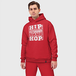 Мужской костюм оверсайз Hip hop life, цвет: красный — фото 2