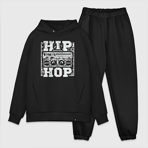 Мужской костюм оверсайз Hip hop life / Черный – фото 1