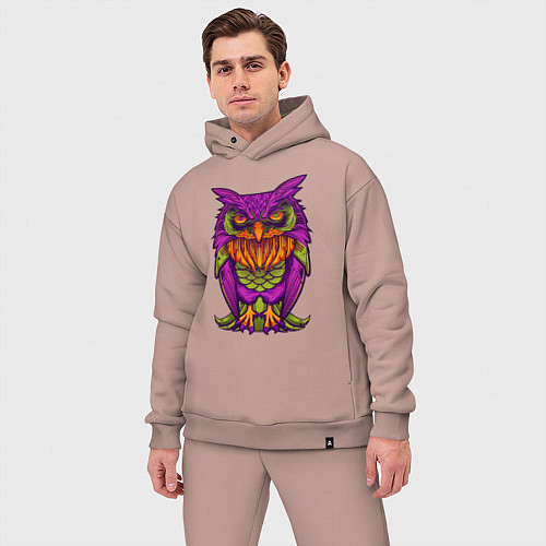 Мужской костюм оверсайз Purple owl / Пыльно-розовый – фото 3