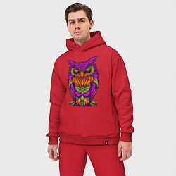 Мужской костюм оверсайз Purple owl, цвет: красный — фото 2