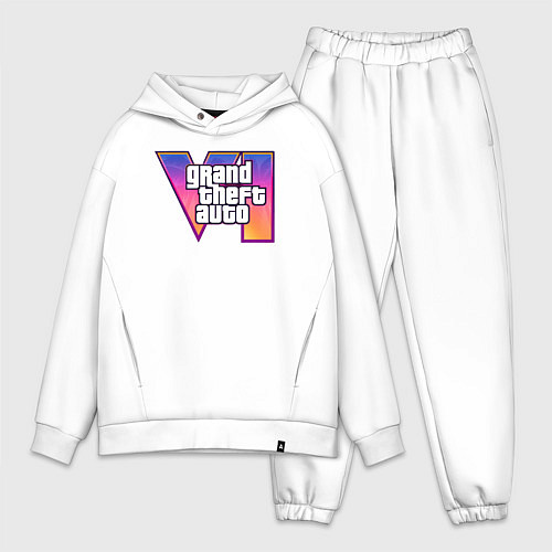 Мужской костюм оверсайз GTA 6 logo / Белый – фото 1