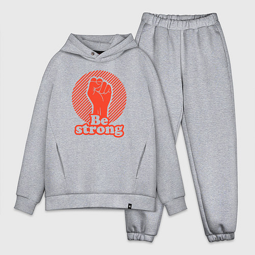 Мужской костюм оверсайз Be strong / Меланж – фото 1