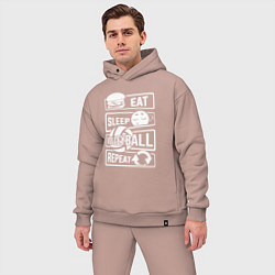 Мужской костюм оверсайз Волейбольный день, цвет: пыльно-розовый — фото 2