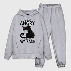Мужской костюм оверсайз I am not angry cat, цвет: меланж