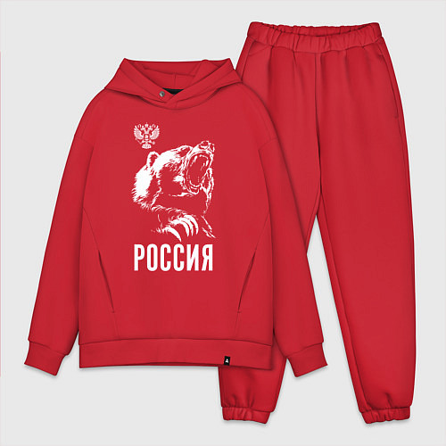 Мужской костюм оверсайз Русский медведь / Красный – фото 1