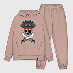 Мужской костюм оверсайз Одноглазый роджер, цвет: пыльно-розовый