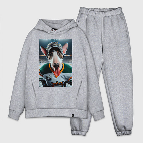 Мужской костюм оверсайз Булли - вратарь команды НХЛ / Меланж – фото 1