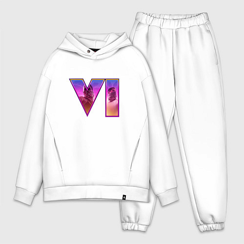 Мужской костюм оверсайз GTA VI Лусия и Джейсон / Белый – фото 1