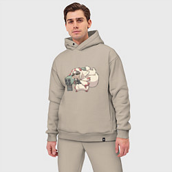 Мужской костюм оверсайз Опасная Фапута, цвет: миндальный — фото 2