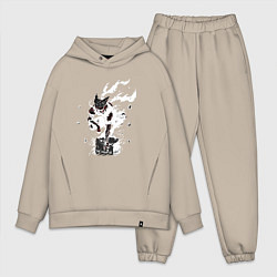 Мужской костюм оверсайз Гароу на камне, цвет: миндальный