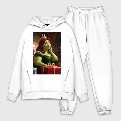Мужской костюм оверсайз Шрек: Фиона с подарками / Белый – фото 1