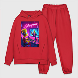 Мужской костюм оверсайз Gamer Bart - cyberpunk, цвет: красный