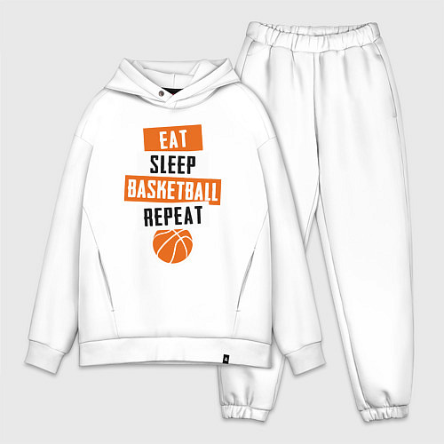 Мужской костюм оверсайз Eat sleep basketball / Белый – фото 1