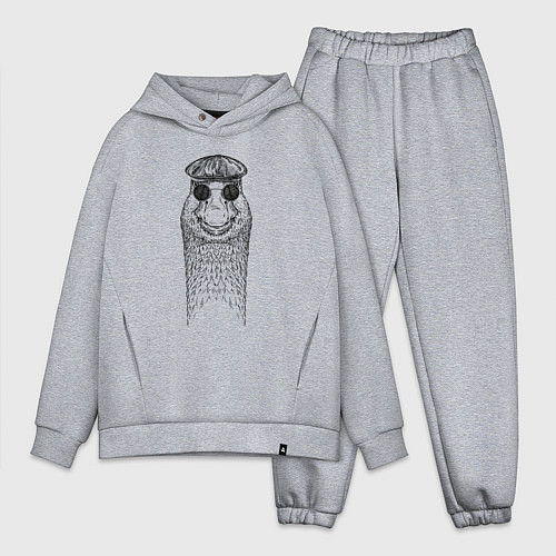 Мужской костюм оверсайз Гусь в кепке / Меланж – фото 1