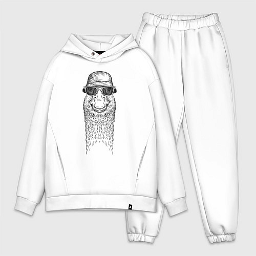 Мужской костюм оверсайз Утка в панаме / Белый – фото 1