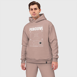 Мужской костюм оверсайз Perceive streetwear, цвет: пыльно-розовый — фото 2