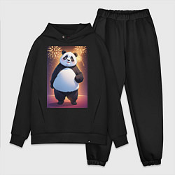 Мужской костюм оверсайз Панда в свитере под салютом - ai art, цвет: черный