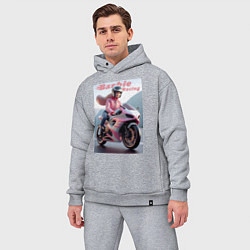Мужской костюм оверсайз Barbie racing - ai art, цвет: меланж — фото 2