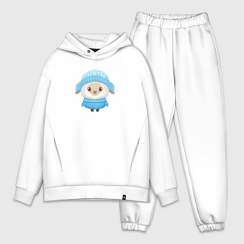 Мужской костюм оверсайз Маленькая овечка / Белый – фото 1