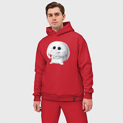 Мужской костюм оверсайз Кролик Снежок, цвет: красный — фото 2