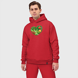 Мужской костюм оверсайз Сердце из овощей, цвет: красный — фото 2