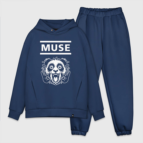 Мужской костюм оверсайз Muse rock panda / Тёмно-синий – фото 1